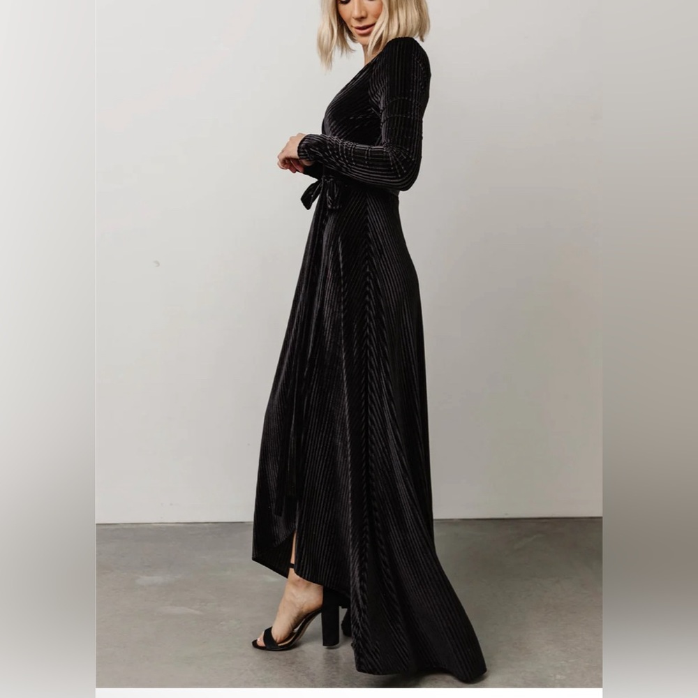 BALTICBORN Jada Ribbed Velvet Wrap
Dress
